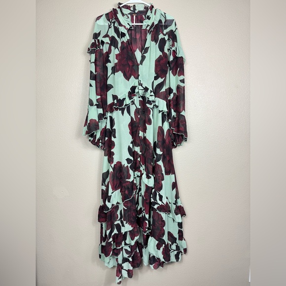 Free People Hearts Run Wild Maxi Dress large EUC H - Picture 2 of 10